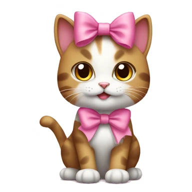 Cute cat with pink bow  sticker