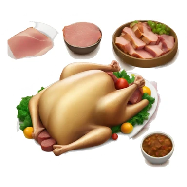 Turkey dinner with ham  sticker