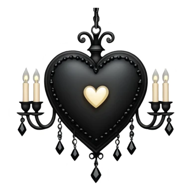 goth themed heart with a dark chandelier sticker