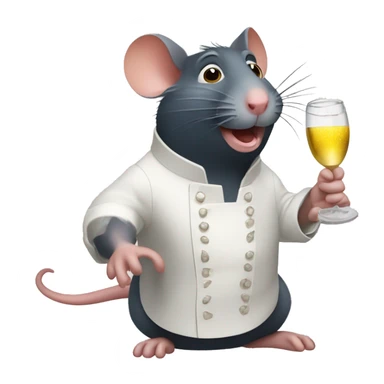 Ratatouille rat drinking champagne  sticker