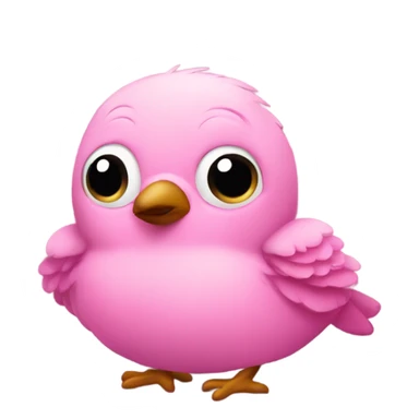 Pink birdie cozy in a sofa sticker