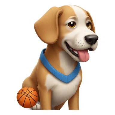 Dog playing basketball sticker