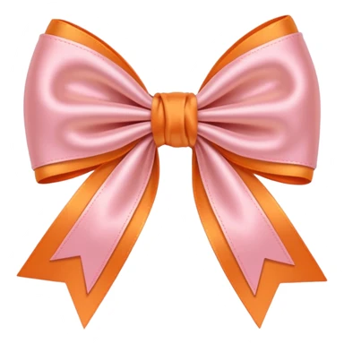 Light Pink light orange bow sticker