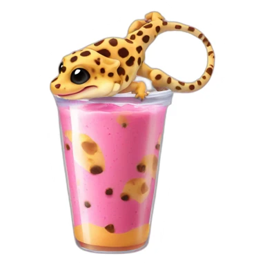 leopard gecko with smoothie sticker