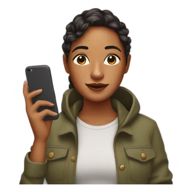 cool creator, freckles olive skin holding phone sticker