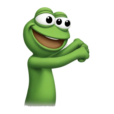 pepe the frog holding his hand out for a handshake sticker