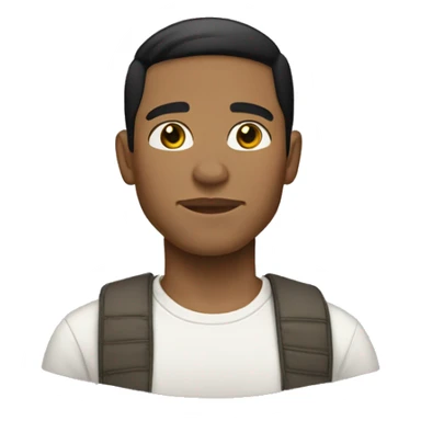 man light skin tone short black hair sticker