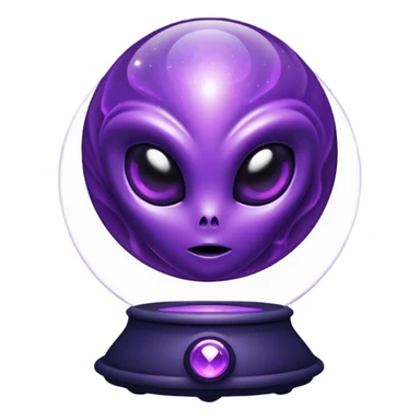 dark purple crystal ball alien inside sticker