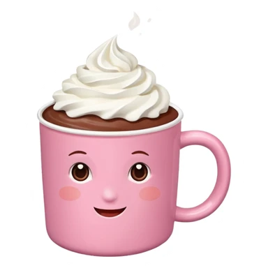 aesthetic hot chocolate with pink mug sticker