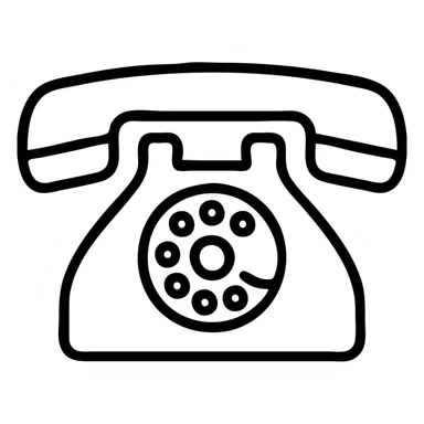 classic rotary telephone icon, minimal lines, icon style sticker