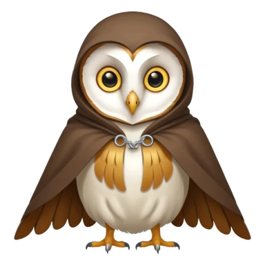 white barn owl in brown cloak sticker