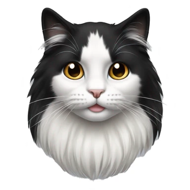half black and half white long hair cat sticker