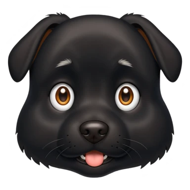 Un chien noir très étonné  sticker