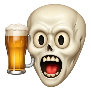 Halloween scream mask with beer sticker
