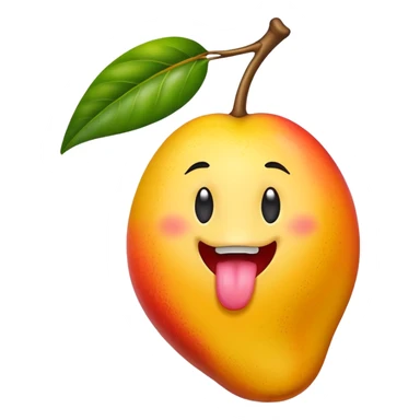 Mango sticking out tongue sticker