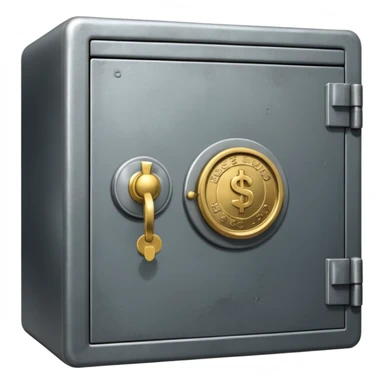 safe that is open with  a  little money left in it sticker