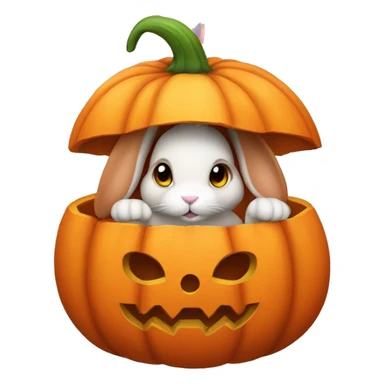 Bunny in a pumpkin sticker