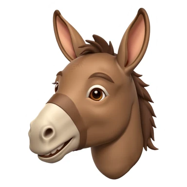 Smiling donkey 3d sticker