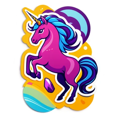 Aquarius unicorn amethyst sticker