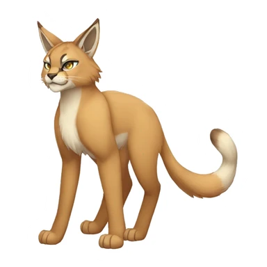 Anthro Sona-Fakemon Lynx-Caracal Full Body sticker