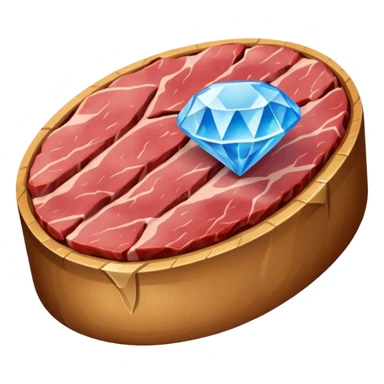 Meat with diamond textur and blue color sticker