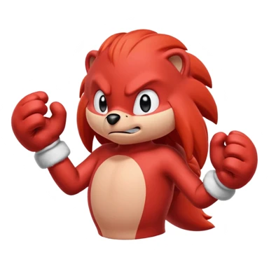 Sonic the hedgehogs friend knuckles a red animal with peach arms and white gloves sticker