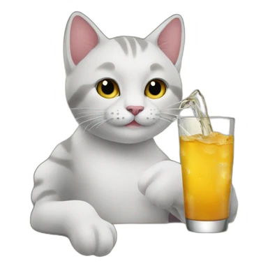 cat geting a drink sticker