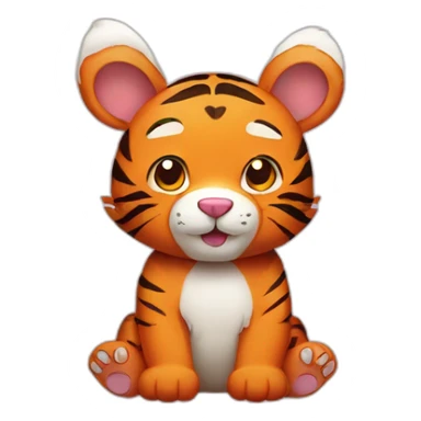 cute tiger bear with bunny ears sticker