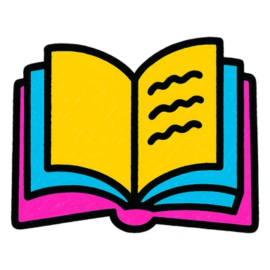 a book, colorful and playful icon sticker