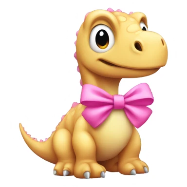 Dinosaur with pink bow sticker