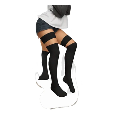  Plain Black over knee socks sticker