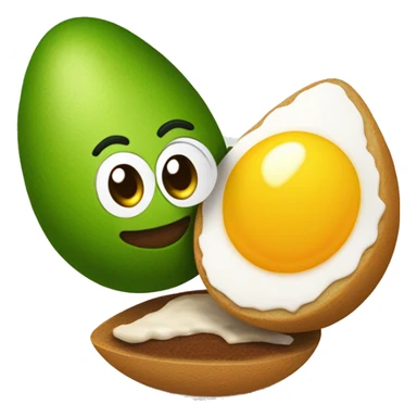 un huevo abierto por la mitad, con relleno de palta y un arbolito de navidad pinchado encima sticker