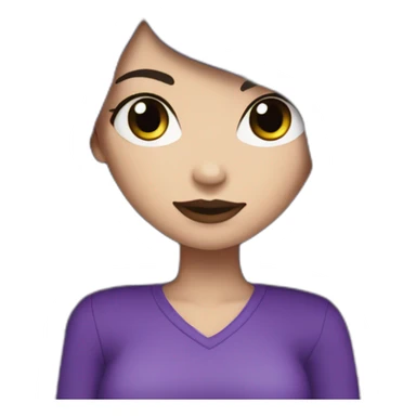 White girl with long straight black and purple hair Raven Queen sticker