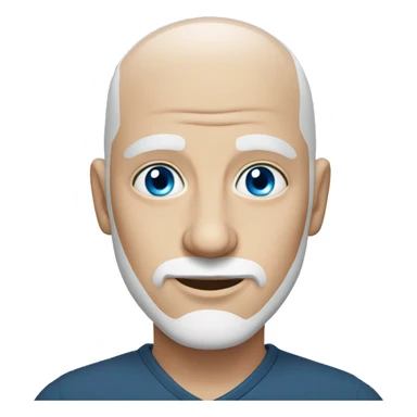 A WHITE  BALD BLUE EYED MAN sticker