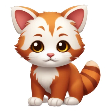 Cute Adorable Red Panda Cat hybrid full body sticker