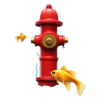 fire hydrant with gold fishes and water sticker