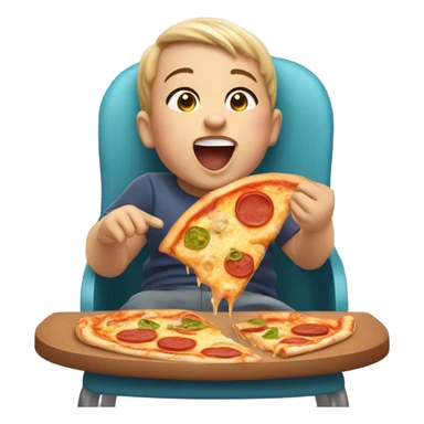 Baby eating pizza sticker