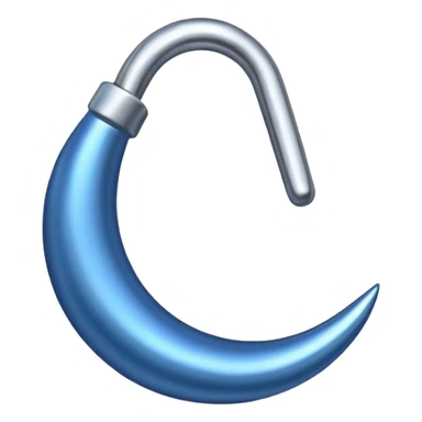 A blue hook in a circle sticker