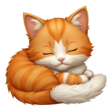 cute orange kitten sleeping sticker