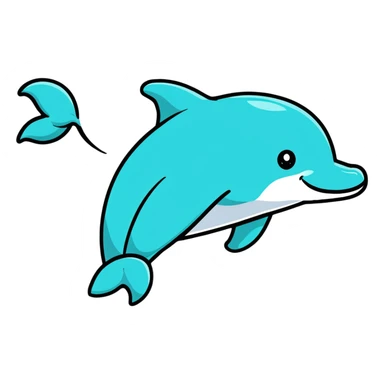 smiling dolphin sticker