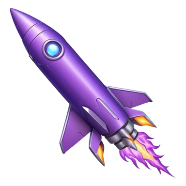 purple rocket purple flame sticker