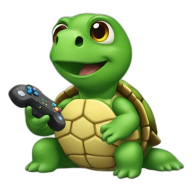 Turtle play video games sticker