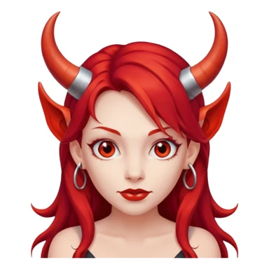 long hair devil girl sticker