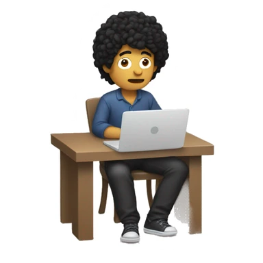 tired white man with black hair, sitting at a laptop


 sticker