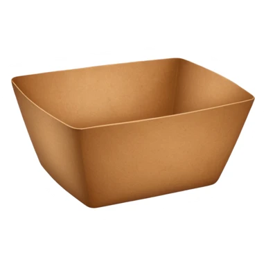 create an emoticon of a retangular bowl made of kraft paper, 
The lunch box should be the most similar to this real one..
https://i.postimg.cc/FKcHz1tk/Screenshot-2025-11-11-alle-16-06-29.png

Can get more images of the bowl from this instagram account https://www.instagram.com/chefaporterbr/ sticker