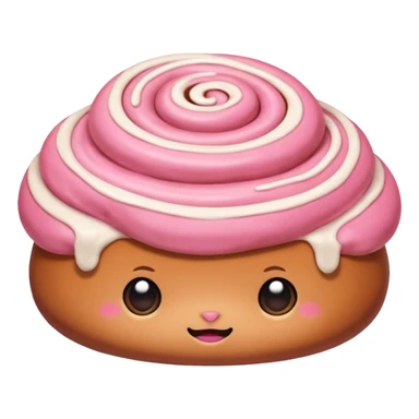 Pink cinnamon bun squish mellow  sticker