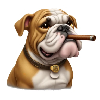 bulldog with a cigar sticker