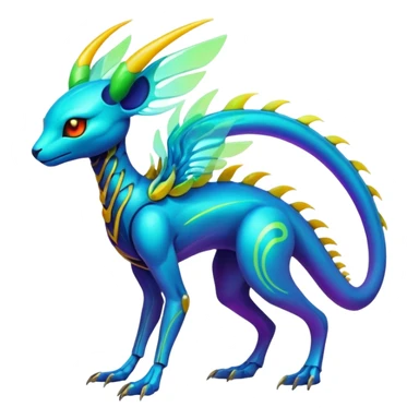 Futuristic Ethereal Modern Fakémon-creature-hybrid Full Body sticker