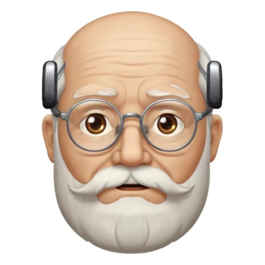 elderly glasses man with long beard sticker