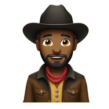 Black cowboy with beard sticker